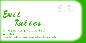 emil kulics business card